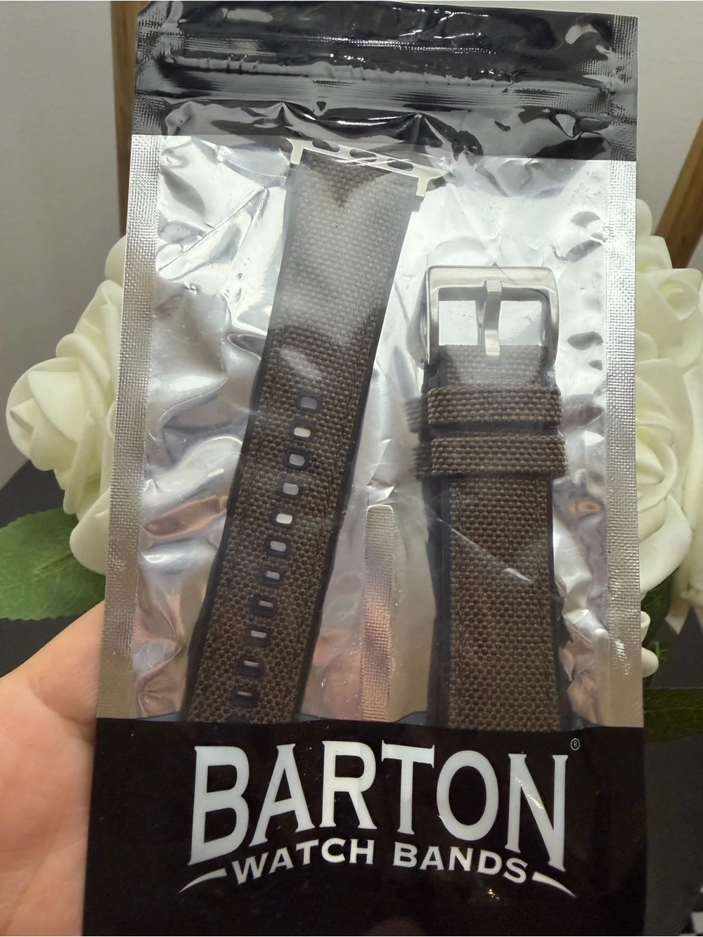 Barton Watch Bands Brown Nylon Replacement Strap